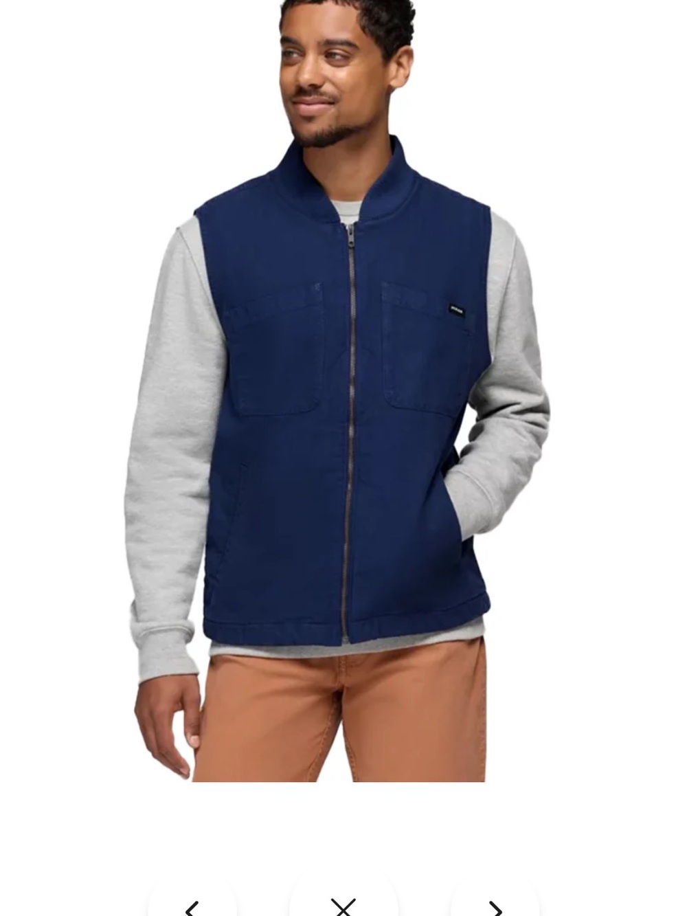 NWT PRANA Rock Ridge Men's Blue Vest L Full Zip Shawl Collar Pockets
Mid-Length